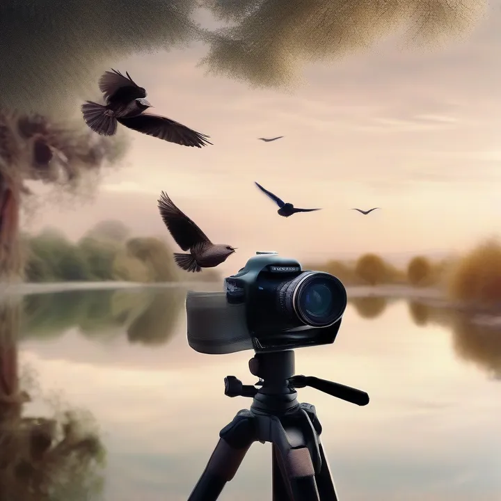 /articles/2023/12/03/bird-photography-capturing-feathered-friends-with-professional-gear/a-camera-is-set-up-to-take-a-picture-of-birds-flying-over-a-lake.webp